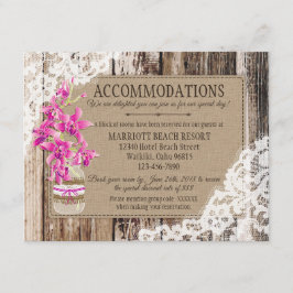 Tarjeta de alojamiento Rustic Orchid Wood Lace