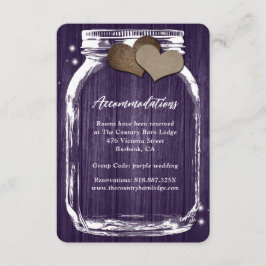 Tarjeta de alojamiento Rustic Purple Mason Jar Woo