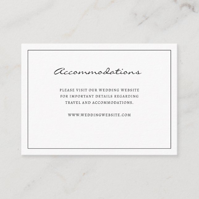 Tarjeta de alojamiento simple (Anverso)