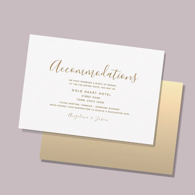 Tarjeta de alojamiento simple para Bodas (Subido por el creador)