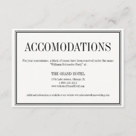 Tarjeta de alojamiento simple y elegante