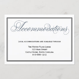 Tarjeta de Alojamiento Slate Blue Boda