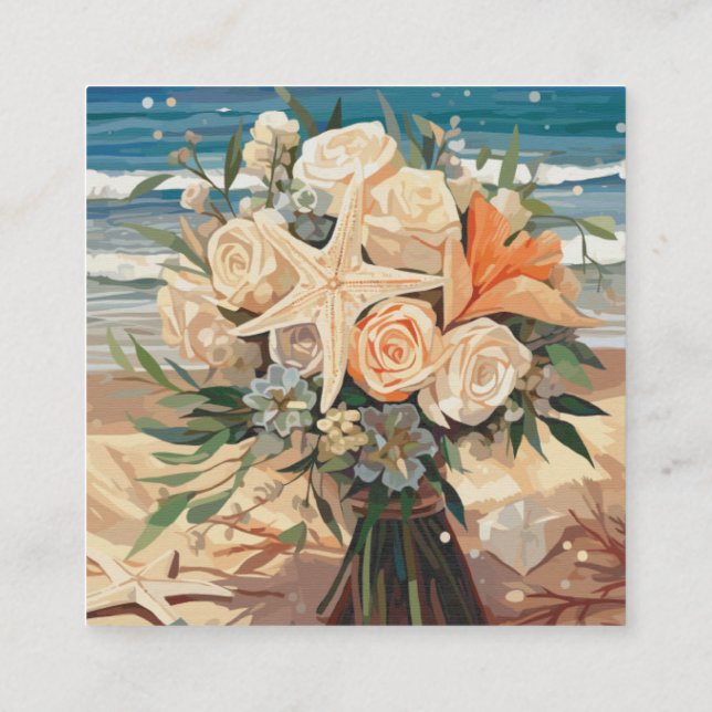 Tarjeta de alojamiento temática Boda costero (Reverso)