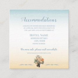 Tarjeta de alojamiento temática Boda costero