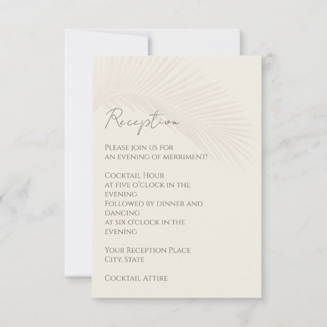 Tarjeta de Alojamiento Tropical Minimal Beach (Anverso)