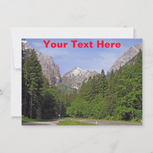 Tarjeta de alpes austriacos personalizable (Anverso)