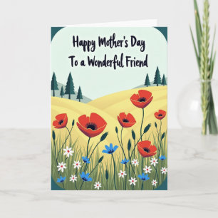 Tarjeta de amapola del Día de la Madre dulce