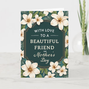 Tarjeta de amiga del día de la madre exuberante
