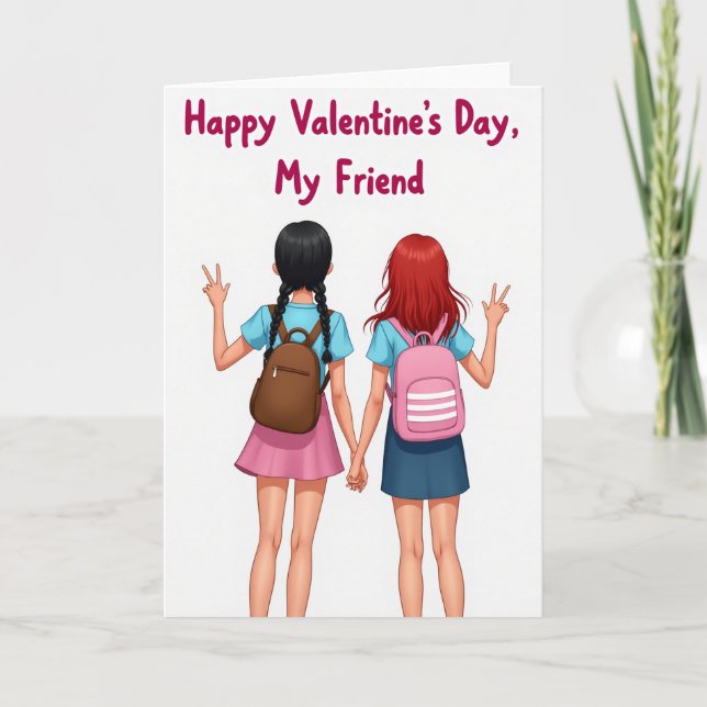 Tarjeta de amiga del día de San Valentín feliz (Anverso)