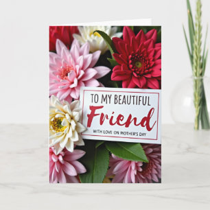 Tarjeta de Amiga Floral Hermosa