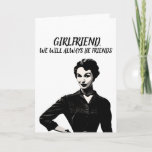 TARJETA DE AMIGA FUNNY DE CUMPLEAÑOS FEMENINA RETR<br><div class="desc">NOVIA,  SIEMPRE SEREMOS AMIGOS. ¡SABES DEMASIADO! FELIZ TARJETA DE CUMPLEAÑOS.</div>