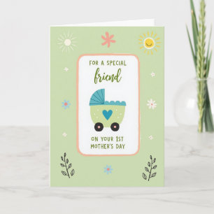 Tarjeta de Amigas Florales para Nueva Mamá