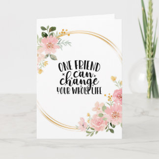 Tarjeta de amigo, arte estético de amistad floral