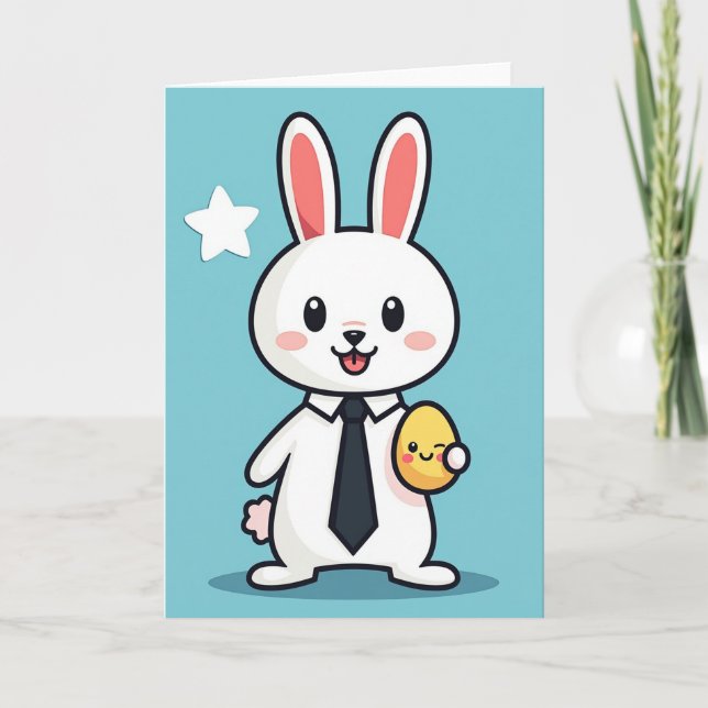 Tarjeta de Amigo Conejo Alegre (Anverso)