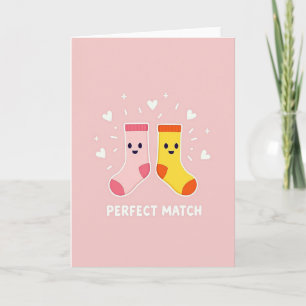 Tarjeta de amigo de calcetines pareja perfecta