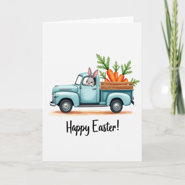 Tarjeta de amigo de camión de cosecha de primavera (Anverso)