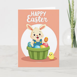 Tarjeta de amigo de cesta de Pascua