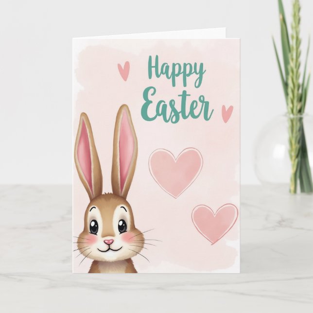 Tarjeta de amigo de conejito feliz dulce (Anverso)