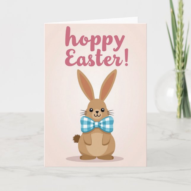 Tarjeta de amigo de conejo de Pascua feliz (Anverso)