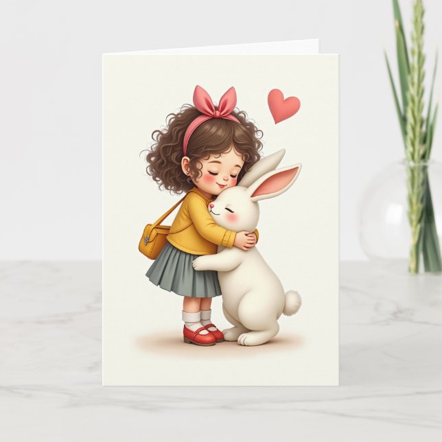 Tarjeta de amigo de dulce abrazo (Anverso)
