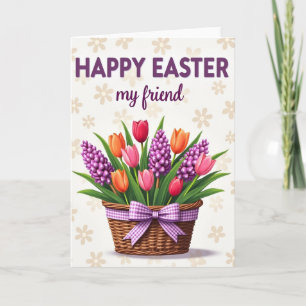 Tarjeta de amigo de flores de Pascua