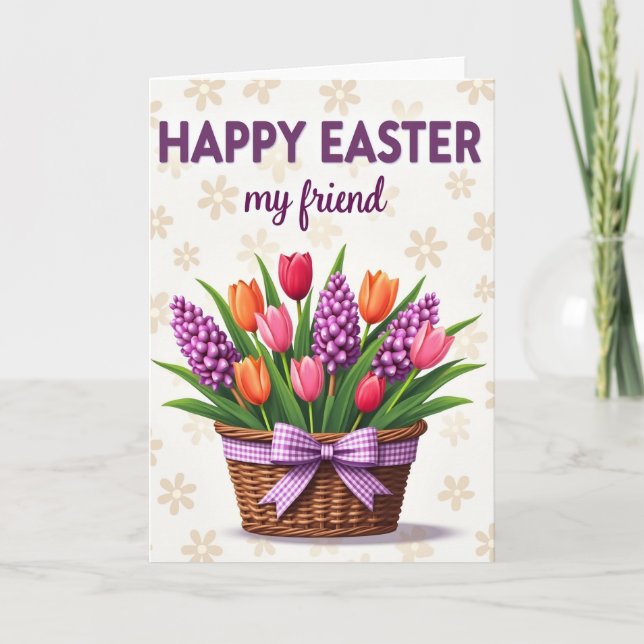 Tarjeta de amigo de flores de Pascua (Anverso)