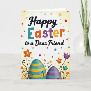 Tarjeta de amigo de Pascua rayada