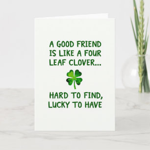Tarjeta de amigo de trébol de cuatro hojas Lucky