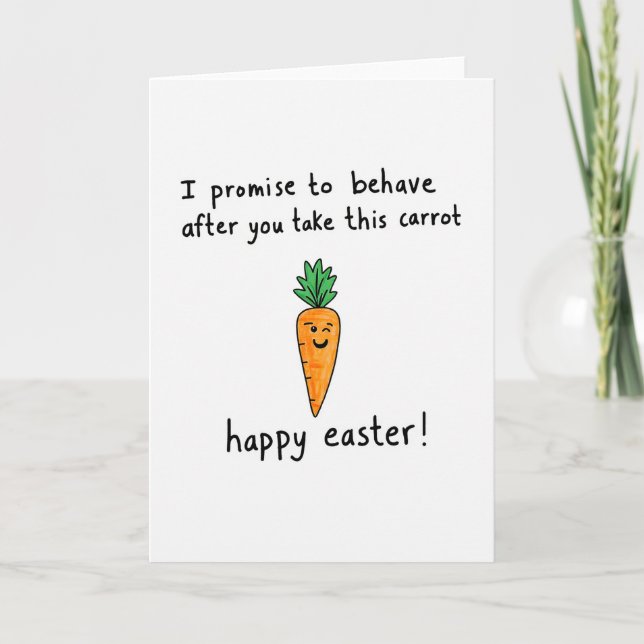 Tarjeta de amigo de zanahoria de Pascua feliz (Anverso)