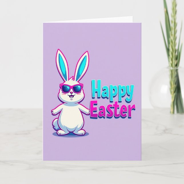 Tarjeta de amigo del conejo de Pascua feliz (Anverso)