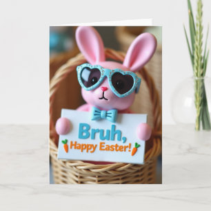 Tarjeta de amigo del conejo de Pascua feliz Bruh