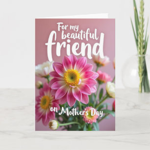Tarjeta de amigo del día de la madre rosada
