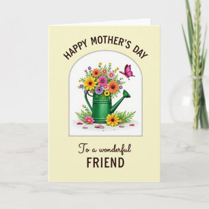 Tarjeta de amigo del día de la madre vibrante