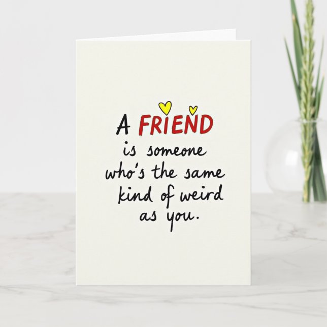Tarjeta de amigo divertido y extraño (Anverso)