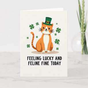 Tarjeta de Amigo Felino Afortunado Rayado