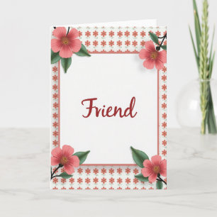 Tarjeta de Amigo Floral de Coral