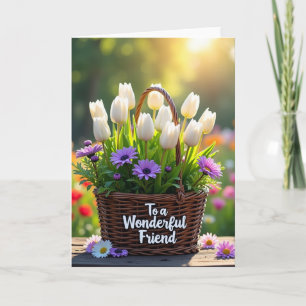 Tarjeta de Amigo Floral Iluminada por el Sol