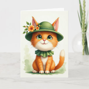 Tarjeta de Amigo Gato Naranja