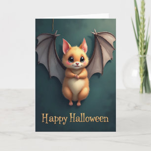Tarjeta de amigo murciélago feliz Halloween