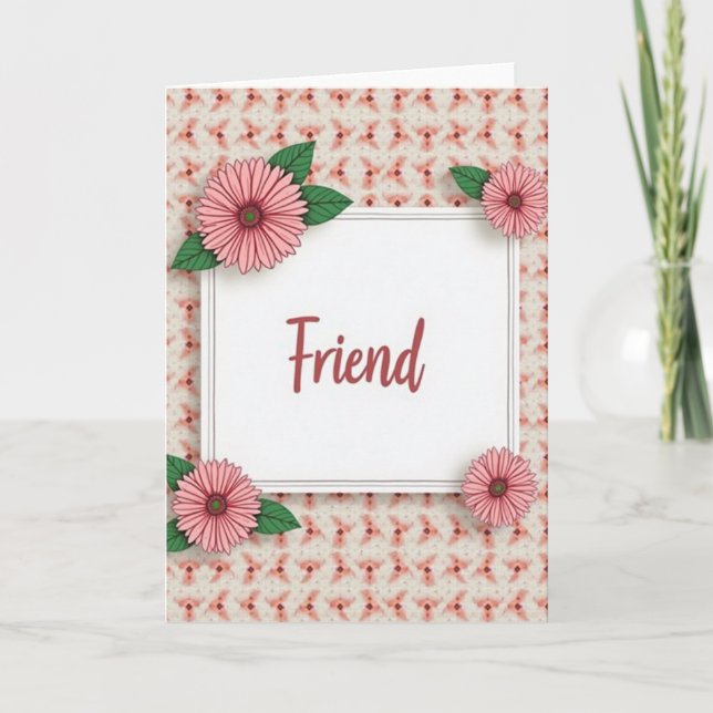 Tarjeta de amigo Rose Script (Anverso)