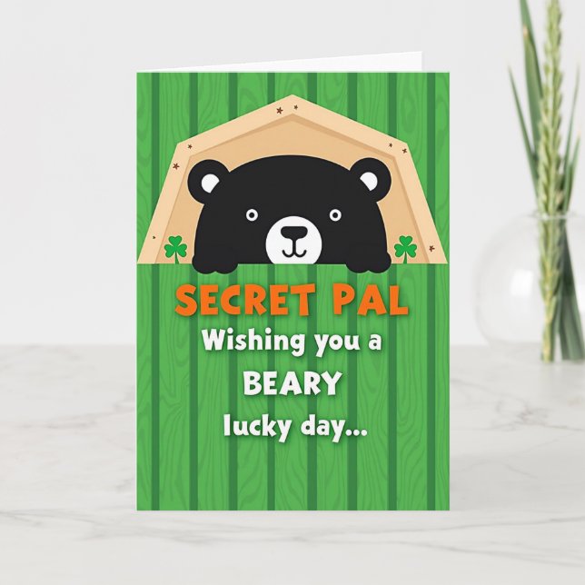 Tarjeta de amigo secreto de Lucky Beary (Anverso)