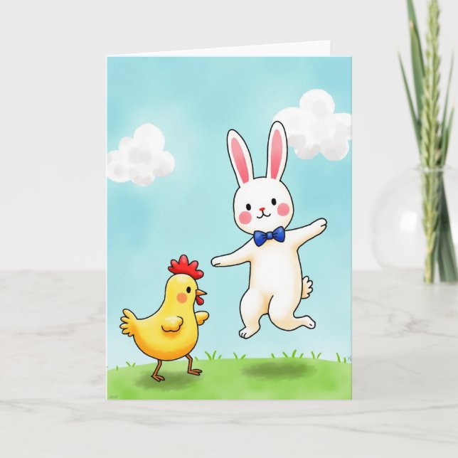 Tarjeta de amigos animales alegres (Anverso)
