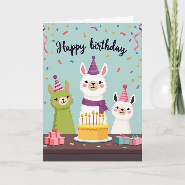 Tarjeta de amigos animales de cumpleaños (Anverso)