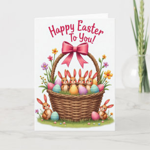 Tarjeta de amigos conejos de primavera