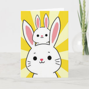 Tarjeta de amigos conejos felices bajo el sol