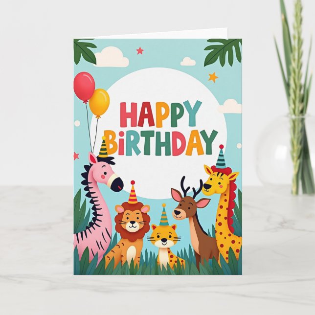 Tarjeta de amigos de la selva alegres (Anverso)