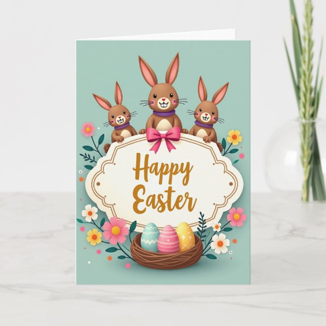Tarjeta de Amigos de Pascua Feliz Primavera (Anverso)
