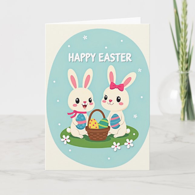 Tarjeta de amigos de primavera ovalada (Anverso)