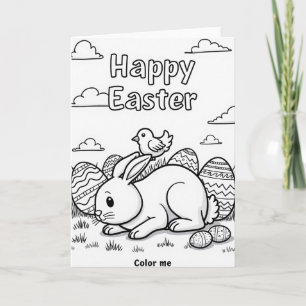 Tarjeta de amigos de primavera para colorear