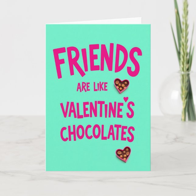 Tarjeta de amigos dulces como el chocolate (Anverso)